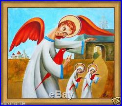 Painting Original Oil on canvas Fine contemporary Art angels postimpressionism