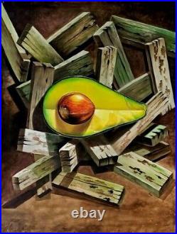 Painting by Yosvany Arango Oil on Canvas Original Cuban Art 48x36 Avocado