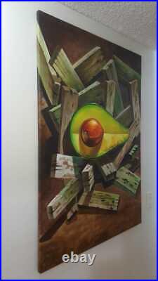 Painting by Yosvany Arango Oil on Canvas Original Cuban Art 48x36 Avocado