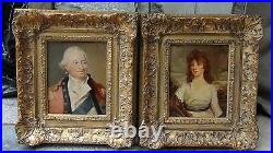 Pair Antique English School Oil Portraits Of Lady Happner & Lord Fon Welton