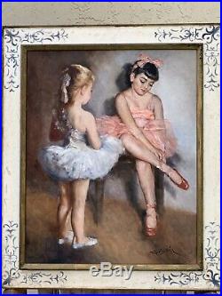 Pal Fried Large Oil Painting On Canvas Original Signed Dance Ballerina Artwork