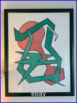 Peach Garden Rare Original Abstract Art by Brent Lee Farley Fully Framed