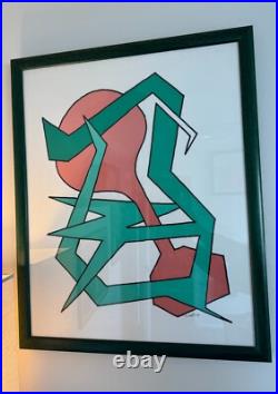 Peach Garden Rare Original Abstract Art by Brent Lee Farley Fully Framed