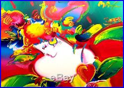 Peter Max Flower Blossom Lady Original Painting On Canvas