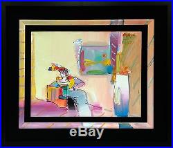 Peter Max Living Room (woman) Original On Canvas 22 X 26 Painted Fillet