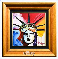 Peter Max Original Acrylic on Canvas Liberty Head COA from Park West