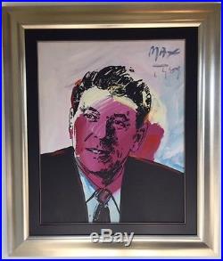 Peter Max Ronald Reagan Original Painting Acrylic on canvas