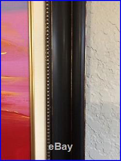 Peter Max Stormy Sail Original Acrylic On Canvas 36 x 48 Custom Frame