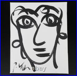 Peter Robert Keil Abstract Face Acrylic Painting Signed Original Canvas