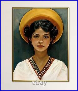 Portrait of Señora Baleada Giclee Print on Canvas Framed Modern Art