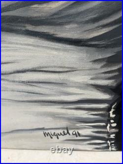 Preowned Rare Collectible Marilyn Monroe Painting Hand Painted Framed. Miguel 91