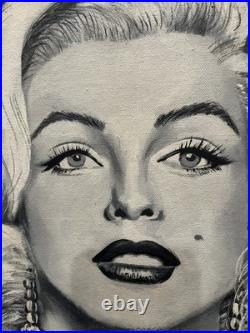 Preowned Rare Collectible Marilyn Monroe Painting Hand Painted Framed. Miguel 91