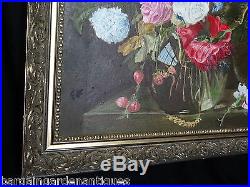 Pretty Original Still Life Of Flowers Oil Painting On Canvas Signed