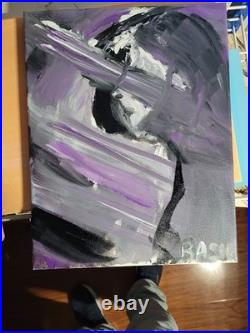 Purple Sunrays Through Blinds Neo Expressionism Original Artwork 11x14 Canvas