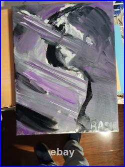 Purple Sunrays Through Blinds Neo Expressionism Original Artwork 11x14 Canvas