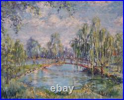 Rainbow Bridge Painting Heavenly Original Painting on Canvas Landscape Park