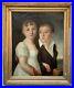 Rare-19thC-Antique-oil-painting-Portrait-Children-in-blue-eyes-French-Romantism-01-grgs