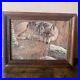 Rare-Jerrie-Glasper-Signed-Oil-Painting-Wolf-Laying-In-Nature-Landscape-8-X-6-01-cwd