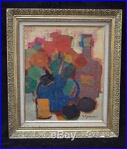 Rare Original Anne Reneau (1922-2008) Oil Painting On Canvas Abstract