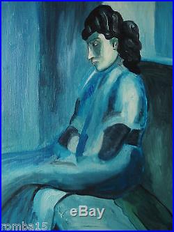 Rare Original oil, painting, on canvas, Blue period, signed Pablo Picasso w COA