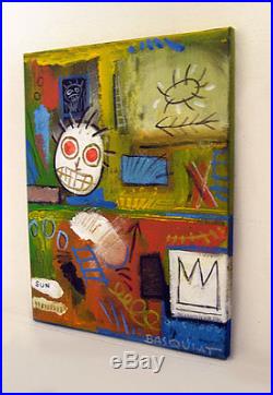 Rare original oil, on canvas painting, signed Jean Michel Basquiat