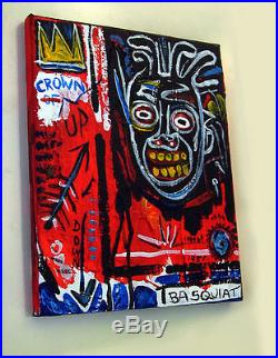 Rare original oil, on canvas painting, signed Jean Michel Basquiat