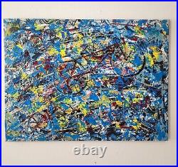 Red Bicycles Abstract Painting Original Art Acrylic on Canvas signed by artist