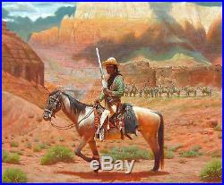 Redwing Nez Antelope Coho Scout Navajo Artist Original Oil Painting on Canvas