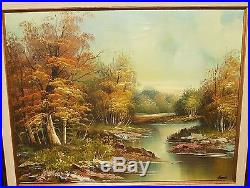 Reeves River Stream Landscape Original Oil On Canvas Painting
