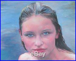 River Girl Original Painting Acrylic on Stretched Canvas 20x24 inches Nude