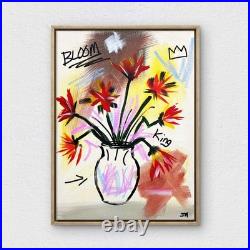 RiverRunArt 12x16 Basquait Style Graffiti Abstract Art Painting