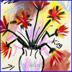 RiverRunArt 12x16 Basquait Style Graffiti Abstract Art Painting
