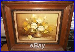 Robert Cox Original Oil On Canvas Floral Vase Large Painting Framed