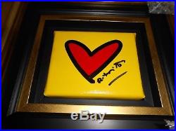 Romero Britto From The Alive Framed Original Signed Acrylic Painting On Canvas
