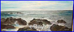 Rusch Original Seascape Oil On Canvas Painting Artist Signed
