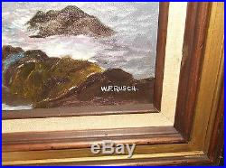 Rusch Original Seascape Oil On Canvas Painting Artist Signed