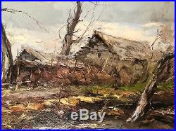 Russian Rare 1991 Impressionist Signed Original Oil On Canvas The Late Autumn