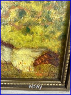 Ruth Vamos Oil Painting Girl Playing With Flowers 5x4 Inches