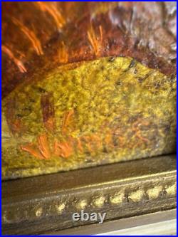 Ruth Vamos Oil Painting Girl Playing With Flowers 5x4 Inches