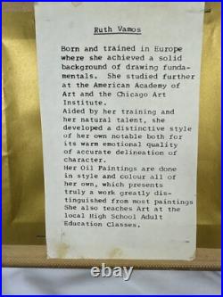 Ruth Vamos Oil Painting Girl Playing With Flowers 5x4 Inches