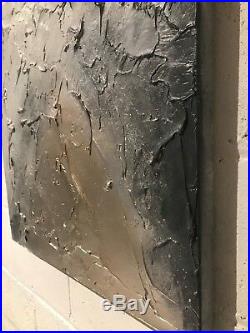 SALE! Textured Contemporary Original Art canvas painting in Greys/Silver & Gold