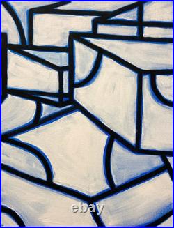SLOOG Original Art Contemporary Modern Art Painting on Canvas 11x14 Lined Boxes