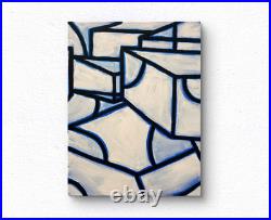 SLOOG Original Art Contemporary Modern Art Painting on Canvas 11x14 Lined Boxes