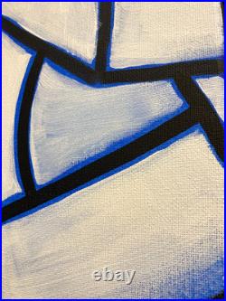 SLOOG Original Art Contemporary Modern Art Painting on Canvas 11x14 Lined Boxes