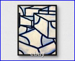 SLOOG Original Art Contemporary Modern Art Painting on Canvas 11x14 Lined Boxes