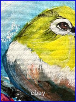 SLOOG Original Art Expressionism Colorful Painting on Canvas 8x8 Bird Portrait