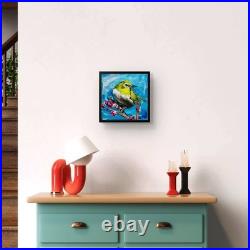 SLOOG Original Art Expressionism Colorful Painting on Canvas 8x8 Bird Portrait SLOOG Original Art Expressionism Colorful Painting on Canvas 8x8 Bird Portrait