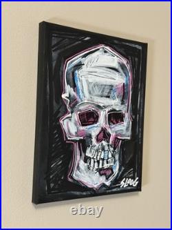 SLOOG Original Art Modern Neo-Expressionism Painting on Canvas Neon 8x10 Skull