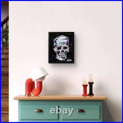 SLOOG Original Art Modern Neo-Expressionism Painting on Canvas Neon 8x10 Skull