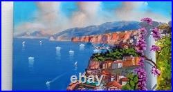 SORRENTO PAINTING GULF SEASIDE ORIGINAL by VALLI PAINTER ITALY CANVAS WALL DECOR